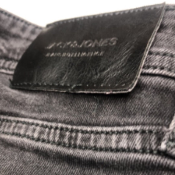 PREMIUM MENS BLACKWASH JACK & JONES GLENN SLIM STRAIGHT JEANS - Picture 12 of 13